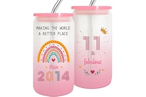 ZYPHORIA 11 Year Old Girl Gift, 11th Birthday Gifts for Girls 2025,Happy 11th Birthday Cups With Lids and Straws Gift Ideas,Fashion Gifts for Her.Thoughtful Presents for 11 Year Old Daughter Niece Sister-1PACK