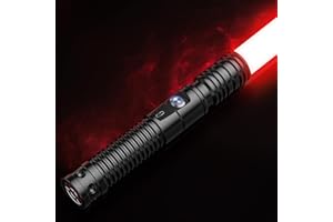 nmoiww Sabre Laser, 12 Modes RVB, 15 Couleurs, Jouet Rechargeable avec LED et Effets sonores avancés, Cosplay pour Enfants et Adultes (Noir)