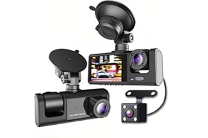 CUIFATI Kamera Samochodowa o Wysokiej Rozdzielczości 1080P, Trójkierunkowa, Duży Szeroki Kąt, Nagrywanie Wewnątrz i na Zewnątrz Samochodu z Obrazem w Obrazie, łatwa Instalacja, Obsługa