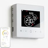 WiFi thermostat 2 wires battery operated for gas boilers. Programmable thermostats daily controlled by Tuya or Smart Life. Th