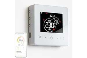 BEOK CONTROLS Termostato WiFi de 2 Hilos a Pilas para calderas de Gas.termostato programable semanalmente controlable por Tuya o Smart Life.Termostato Compatible con Google Assistant y Alxea.