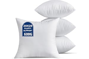 QSWRD 50 x 50 CM Kuddar Set om 4 Stor Vita Innerkuddar Dekorativa Kuddfyllning Ryggkuddeinsatser för Soffkudde Fyrkantig Kuddeinsats Inomhus Prydnadskuddar