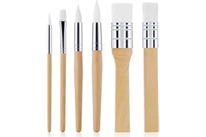 BLMHTWO 6 Stück Pinselset acrylfarben，Pinsel Aquarell 6 Verschiedene GrößEn Pinselstrich Professionell KüNstlerpinsel mit Holzgriff für Aquarelle öLfarben Lacke