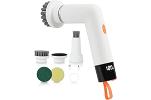 OTraki Brosse Nettoyage Electrique Universalbrush, Brosse de Nettoyage sans Fil étanche IPX6, Brosse Electrique Nettoyage Rotative avec 5 Têtes pour Salle De Bain, Cuisine, Voiture