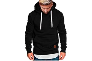 Henagehde Sweat à Capuche Sport pour Homme Hiver DéContracté De Grande Taille Pull Homme Couleur Unie Sweat-Shirt avec Poche Veste en Sweat Pas Cher VêTements