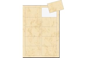 ‎SIGEL SIGEL DP744 bedruckbare Visitenkarten marmoriert beige, 100 Stück = 10 Blatt, glatter Schnitt rundum, 85x55 mm