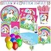 Produktbild Regenbogen Einhorn Partyset 79-tlg. für 8 Kinder zum Kindergeburtstag Geburtstag Partydeko Mottoparty