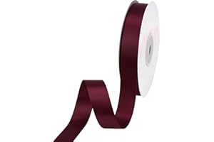 VATIN 16mm Double Faced Polyester Wine Satin Ribbon - 23 Metre Spool, Perfect for Wedding Decor, Wreath, Baby Shower,Gift Package Wrapping and Other Projects