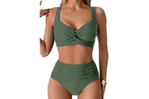 Sangdut Damen Badeanzüge Bikini Set, Sexy Bauchweg Lace Up Badeanzug Zweiteiliger Bauchweg Bademode für Damen