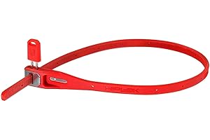 Hiplok Z LOK Bike Lock/Bike Helmet Lock x 2 (Twin Pack) - Red. Lightweight Zip Tie, Steel Core, 400mm Locking Area. Ideal Bicycle Lock & Helmet Lock