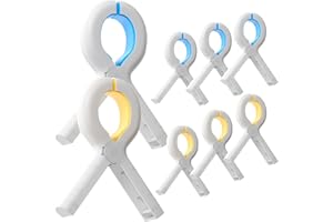 Zeno Towel Clips for Sun Loungers - Beach Towel Clips for Chairs – 8 Pack Extra Large 9.5 cm - Heavy Duty Clips for Beach Chairs, Pool & Camping – Strong Grip Non-Slip Towel Clips (4 Yellow + 4 Blue)