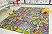 Kids Road Map Playmat Rug City - Children's Play Village Mat Town Roads Cars, Size 100x160 cm (3'3"x5'3")
