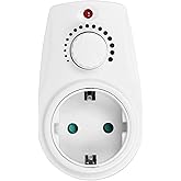 Miratic Dimmer socket with additional 2P+E socket. Max. load 280 W min. 40 W padding. Does not work with LED lighting (Schuko