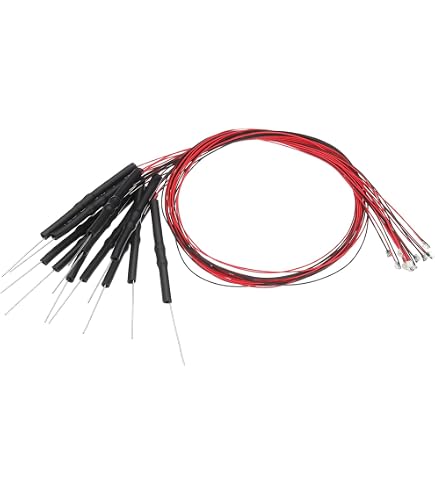 sourcing map 3Pcs 2mm Pre Wired LED, Red DC6-12V Lente Diffusa, Diodi sourcing map 3Pcs 2mm Pre Wired LED, Red DC6-12V Lente Diffusa, Diodi