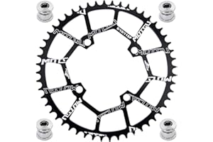 YBEKI Plato de Bicicleta 40T 42T 44T 46T 48T 50T 52T Plato 104BCD Redondo Estrecho Ancho Unico Monoplato para Bicicleta de Montaña Bicicleta de Carretera