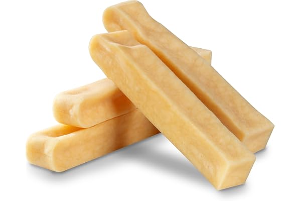 WOW BITES Premium Snacks à mâcher pour Chiens – Friandises Longue durée fabriquées à partir de Lait Naturel – Os à mâcher au Fromage (140 g, Lot de 4, Taille S)