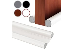 MQIAN Burlete Puerta Entrada, 96cm Burlete Bajo Puerta, Burlete Puerta Exterior e Interior, Ajustable Burletes para Puertas, Aislamiento Acústico, Bloqueo de Viento, Luz, Polvo, Insectos (Blanco)