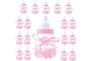 JONAMI Girl Baby Shower Party Favours Decoration Set, 18 Pink Feeding Bottle Sweets Favour Box for Newborn Baptism Mother to Be (4cm*4cm*9cm) -18Pcs-