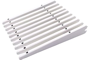 My Shopfittings Twin Slot Shelving White Or Chrome Uprights, Brackets Adjustable Strong Rack Wall Shelf Pack of 10 (WHITE, 27CM OR 270MM)