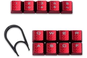 HUYUN Cherry MX Key Switch FPS & MOBA Gaming Keycaps retroilluminati di ricambio per tastiere da gioco Corsair (13 tasti rosso)