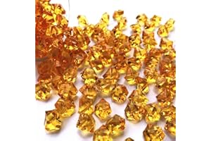 FEEGOW Lot de 150 pierres acryliques, pierres de cristal acrylique, pierres de glace, décoration pour vase, décoration d'intérieur, orange