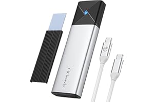 GiGimundo Carcasa M.2 NVMe Aluminio, Carcasa SSD M2 con UASP y Trim, USB C 3.2 Gen 2 10Gbps Caja Disco Duro para SSD M.2 NVMe PCIE M Key B+M Key 2230/2242/2260/2280, con Cable USB C a C