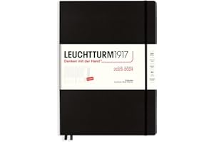 LEUCHTTURM1917 367545 Akademicki planer tygodniowy Master (A4+) 2024, 18 miesięcy, czarny, angielski