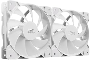 Mars Gaming MARSGAMING MF-PROX2 Bianco, Kit 2 Ventolas 120mm, Sistema Anti-Vibrazioni, Ultra-Silenzioso, Doppia Connessione 3PIN + 4PIN