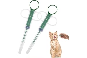 Greoer 2 Pieces Cat Pet Pill Shooter Silicone Pills Feeding Dispenser Tool with 2 Soft Silicone Tips Pet Medicine Feeder Medical & Liquid for Feeding Small Dogs Cats Animals