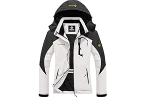 GEMYSE Chaqueta de Esquí Impermeable de Montaña para Mujer Abrigo de Invierno de Lana Antiviento con Capucha