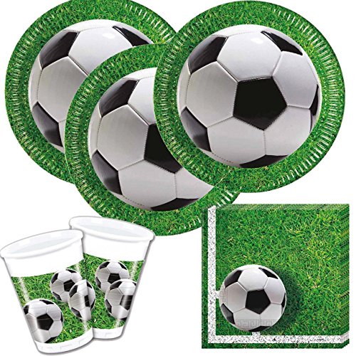 EM WM Fussball Party SET Party Box Partygeschirr für Mottoparty & Geburtstag Kinder