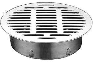 HPLIVE Cubiertas de drenaje redondas, acero inoxidable, drenaje de suelo para exteriores, techo antibloqueo, 160 mm