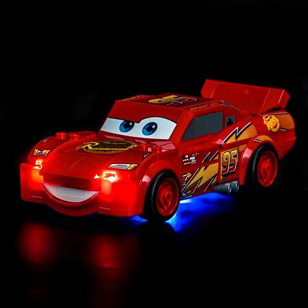 Juego de luces LED compatible con Lego 77255 Lightning McQueen (no modelo), juego de iluminación decorativa compatible con ladrillos de construcción Lego Lightning McQueen - 1