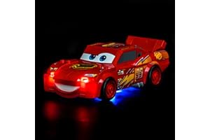 Juego de luces LED compatible con Lego 77255 Lightning McQueen (no modelo), juego de iluminación decorativa compatible con ladrillos de construcción Lego Lightning McQueen