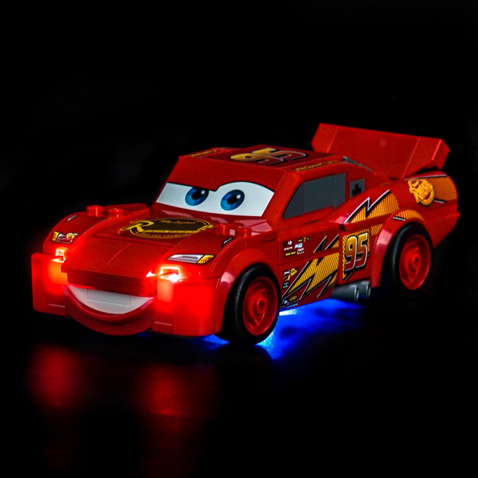 Juego de luces LED compatible con Lego 77255 Lightning McQueen (no modelo), juego de iluminación decorativa compatible con ladrillos de construcción Lego Lightning McQueen - 1