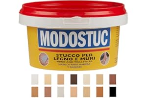 MODOSTUC Nero - Stucco Professionale In Pasta Pronto all'Uso Per Interni Ideale per Legno e Muro a Rapida Essiccazione e Perfetta Adesione (1 kg)