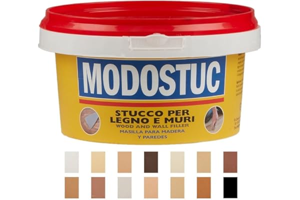 MODOSTUC Mastic professionnel en pâte prêt à l'emploi en intérieur, pour bois et mur, séchage rapide et adhérence parfaite, noir (1 kg)