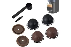 4 st återanvändbara kaffekapslar av livsmedelsgodkänt PP-material, påfyllningsbara kapslar, kaffetillbehör med 2 silikonlock, 1 sked och 1 borste.