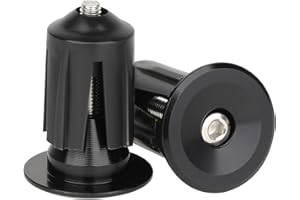KALIONE Aluminum Cycling Bar End Plugs - Black Handlebar Ends for Road and Mountain Bikes