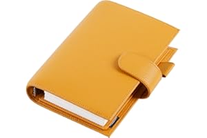 Moterm Osobisty planer z regularnymi pierścieniami – prawdziwa skóra (pierścień 25 mm, żwirowo-musztardowy)