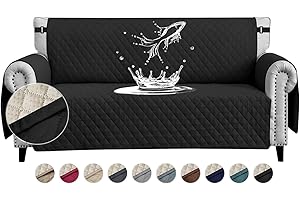 FIGOOO Housses de Canapé Impermeable avec Accoudoirs 3 Places Antidérapante Épaissi Pas Besoin de Laver la Housse de Canapé avec Poches Latérales pour Animaux de Compagnie Chiens Chats,Noir