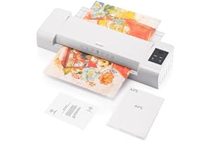 iOCHOW Plastifieuse A3: portable sans bourrage 1min de réchauffement rapide 70-150 mic 400 mm/min machine à plastifier avec réglage thermique et froid comprend 10 pochettes pour le bureau la maison