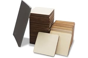 ‎CUWELT Cuwelt 120 Stück 5x5cm Quadrate Holzscheiben zum Basteln Holzplättchen, Unbehandelte Holz mit 2.5mm Dick, Quadratisch Holzplatten für DIY Malen Handwerk