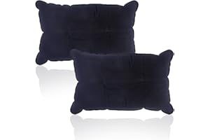 SMCEHEYA 2 Pcs Inflatable Travel Pillows 34 x 22cm Air-Filled Rectangular Floor Pillows for Camping, Fishing, Travel & Home Comfort