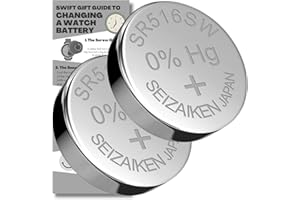 SWIFT GIFT UK SR516SW Watch Batteries - 2 x Seizaiken 317 Equivalent Cell Button Watch Battery Replacement Kit for Watches with Fitting Guide