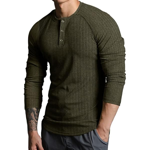 Tee Shirt Manche Longue Homme Grande Taille, Haut Homme Col Boutonnés Coupe Ajustée Tops Couleur Unie DéContractée Polyvalente Classique Tunique Stretch Tendance Basiques Classique LâChe Chemise