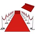 mosegor Red Carpet Runner 5.5 mm Thickness Red Aisle Runner Carpet Non-slip Event Carpet Aisle for Christmas Wedding Party Hallway Event Awards Evening Decoration 10 x 1 m