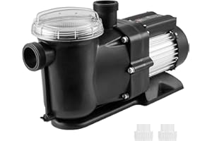 VEVOR Bomba para Piscina Sobre Suelo Bomba para Piscina de Velocidad Única 1500 W 115 GPM Velocidad 2850 RPM con Cabezal Elevador 15 m con Cesta Filtrante para Piscinas Elevadas