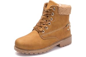 NEOKER Stivali da Neve Donna Inverno Pelliccia Stringate Stivaletti Scarpe Caviglia Caldo Stivali Calzature Ankle Boots Nero Cachi Grigio Rosa 36-43