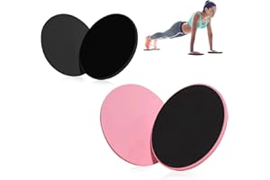 TRACOMPAN 4 Pcs Gliding Discs Dual-Sided Core Sliders | Gym & Home Pilates Sliding Discs Discs for Abdominal Workouts on Carpet/Hard Floor | Total Body Training Equipment for Men & Women